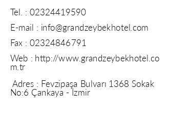 Grand Zeybek Hotel iletiim bilgileri